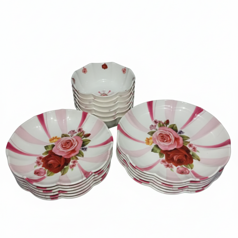 melamine dinner set 18 pieces flower design red pink melamine dinner set 18 pieces flower design red pink