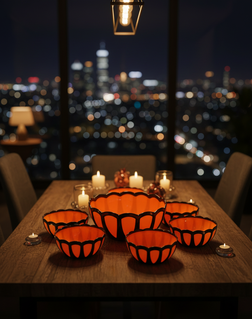 Plastic Bowl Set – Orange Color Plastic Bowl Set – Orange Color