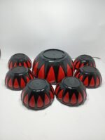 Plastic Bowl Set (7 Pcs) – Red & black Color