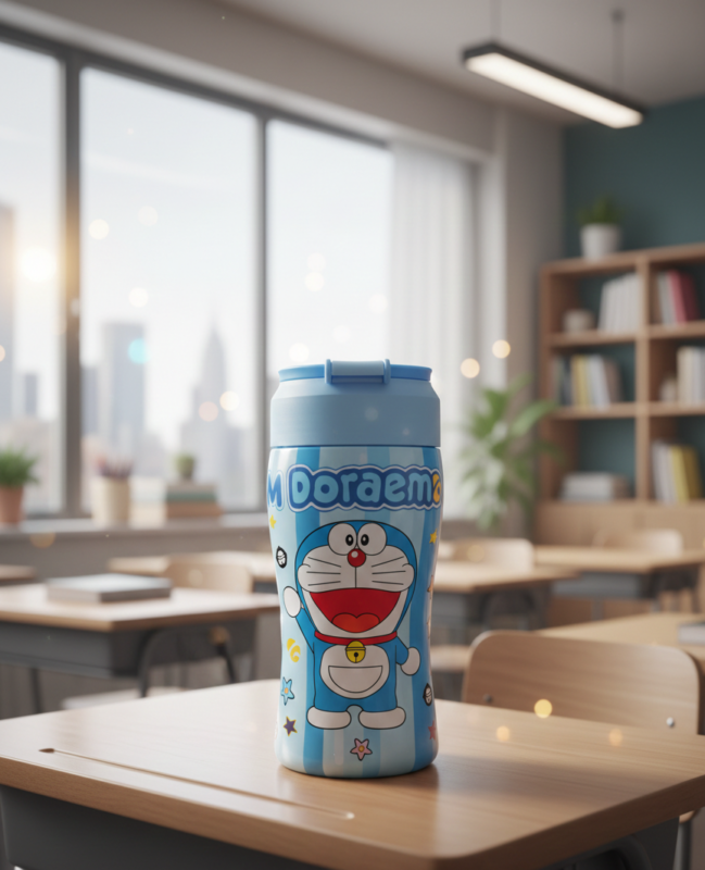 Kids Water Bottle Doraemon Cartoon – BPA Free School Bottle | Babar Shop Karachi