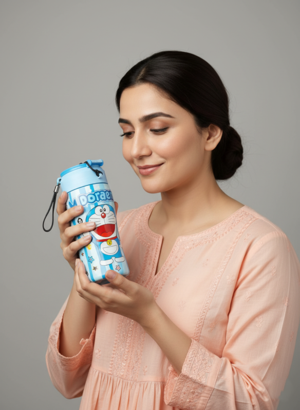 Kids Water Bottle Doraemon Cartoon – BPA Free School Bottle | Babar Shop Karachi