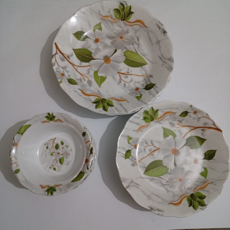 Melamine Dinner Set 18 Pieces – Elegant Floral Design | Best Dinner Set in Karachi