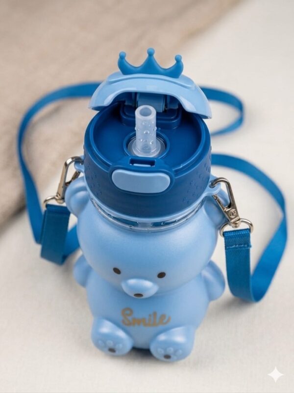 Kids Teddy Bear Water Bottle with Strap – Cute Plastic Bottle for Kids in Karachi