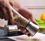 🧂 Manual Stainless Steel Salt & Pepper Grinder – Adjustable Spice Mill for Kitchen