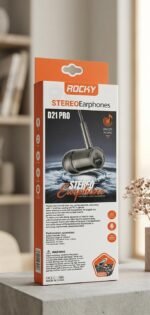 Rocky D21 PRO Stereo Earphones – Deep Bass Handsfree for Clear Sound