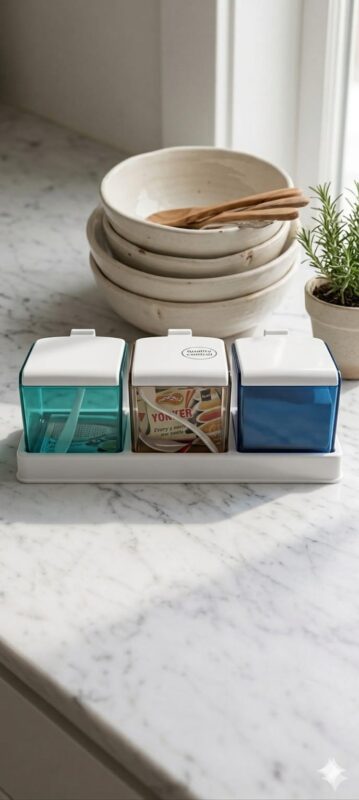 3-Piece Spice Box Set – Elegant Kitchen Storage Containers