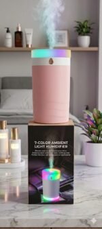 7-Color Ambient Light Humidifier – Cool Mist Air Moisturizer for Home & Office