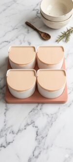 4-Grid Seasoning Storage Box – Smart Spice Organizer for Kitchen Use