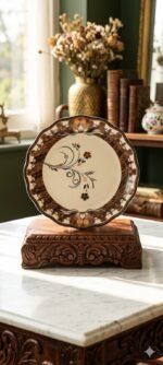 48 piece complete family dinner set karachi brown floral design cod rs 6500 serving bowls plates spoons