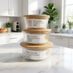 3 piece round glass food storage container bamboo lid karachi cod 420ml 620ml 950ml rs 1950 pakistan