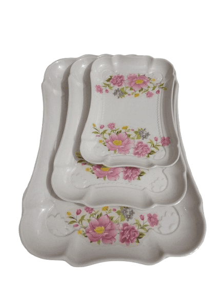 Serving Trays Set Pack of 3 – Premium Melamine for Everyday Use