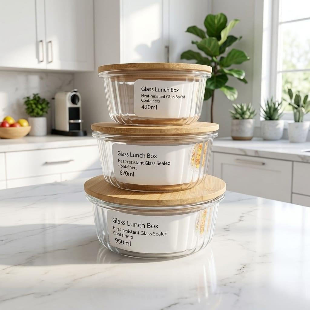 3 piece round glass food storage container bamboo lid karachi cod 420ml 620ml 950ml rs 1950 pakistan 3 piece round glass food storage container bamboo lid karachi cod 420ml 620ml 950ml rs 1950 pakistan